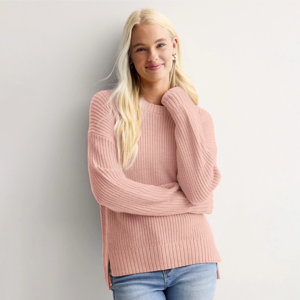 NWT- Pink Knitted Sweater Size L